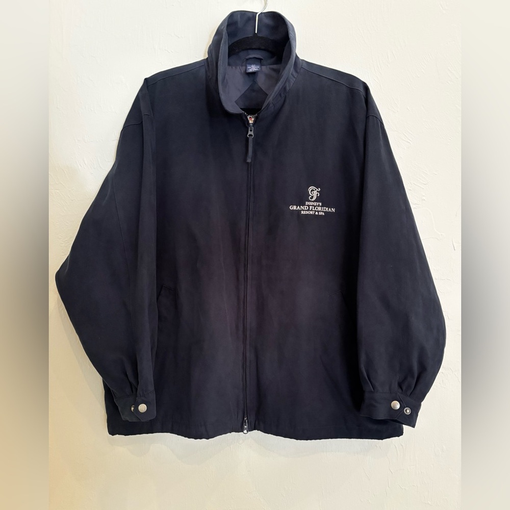 Rare Disney Grand Floridian Resort & Spa Navy Zip Up Jacket Sz L